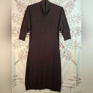 BCBGMaxAzria Brown Knit Turtleneck Dress M